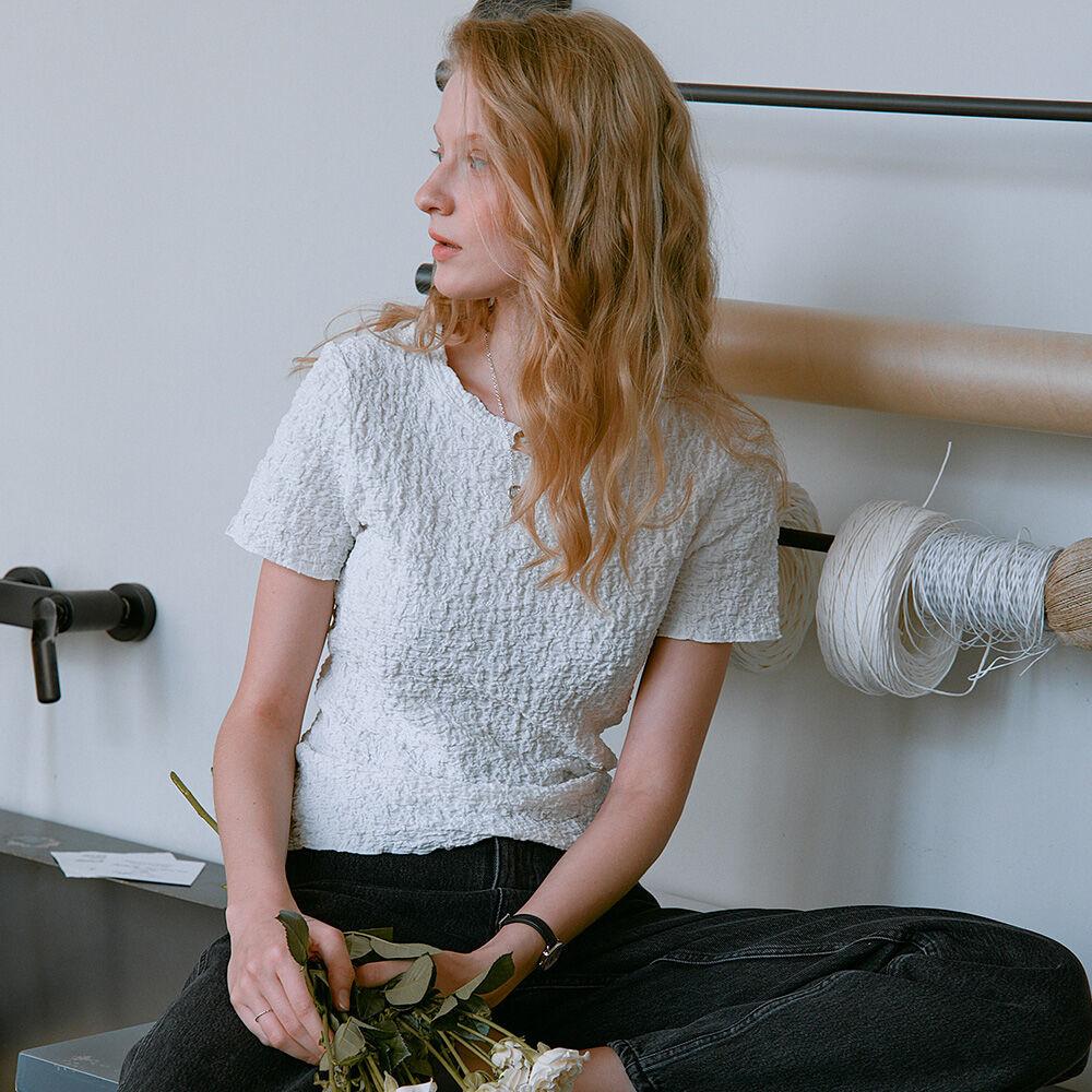 Wrinkle Slim T-shirt SW3ME206-01