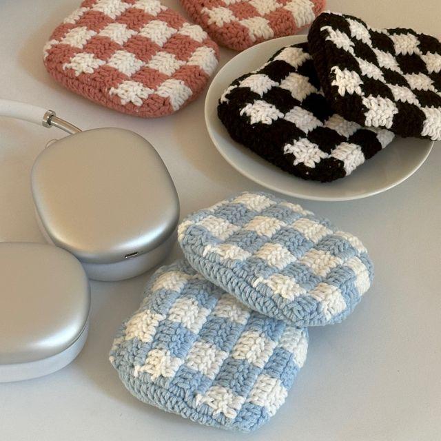 [그린띵스 메이드] 에어팟맥스 뜨개질 니트 체커보드 케이스