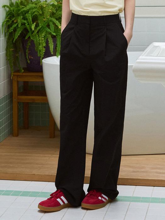 원턱 나일론 슬랙스 [BLACK]