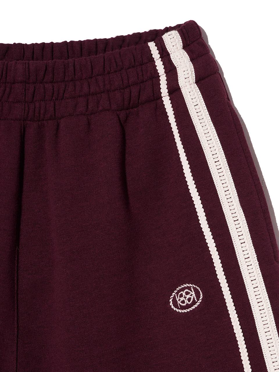 Double Line Track Pants Burgundy