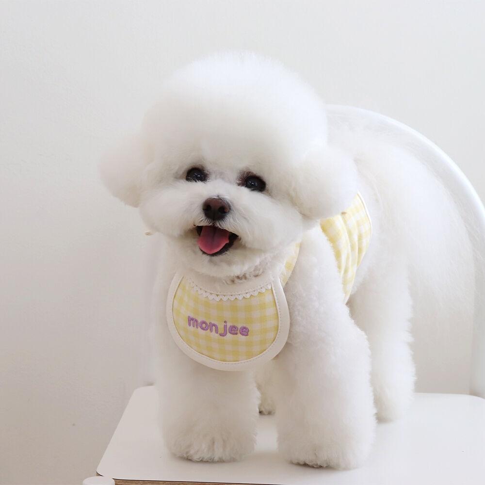 쉬오트 투게더 체크 네이밍 빕 (옐로우)