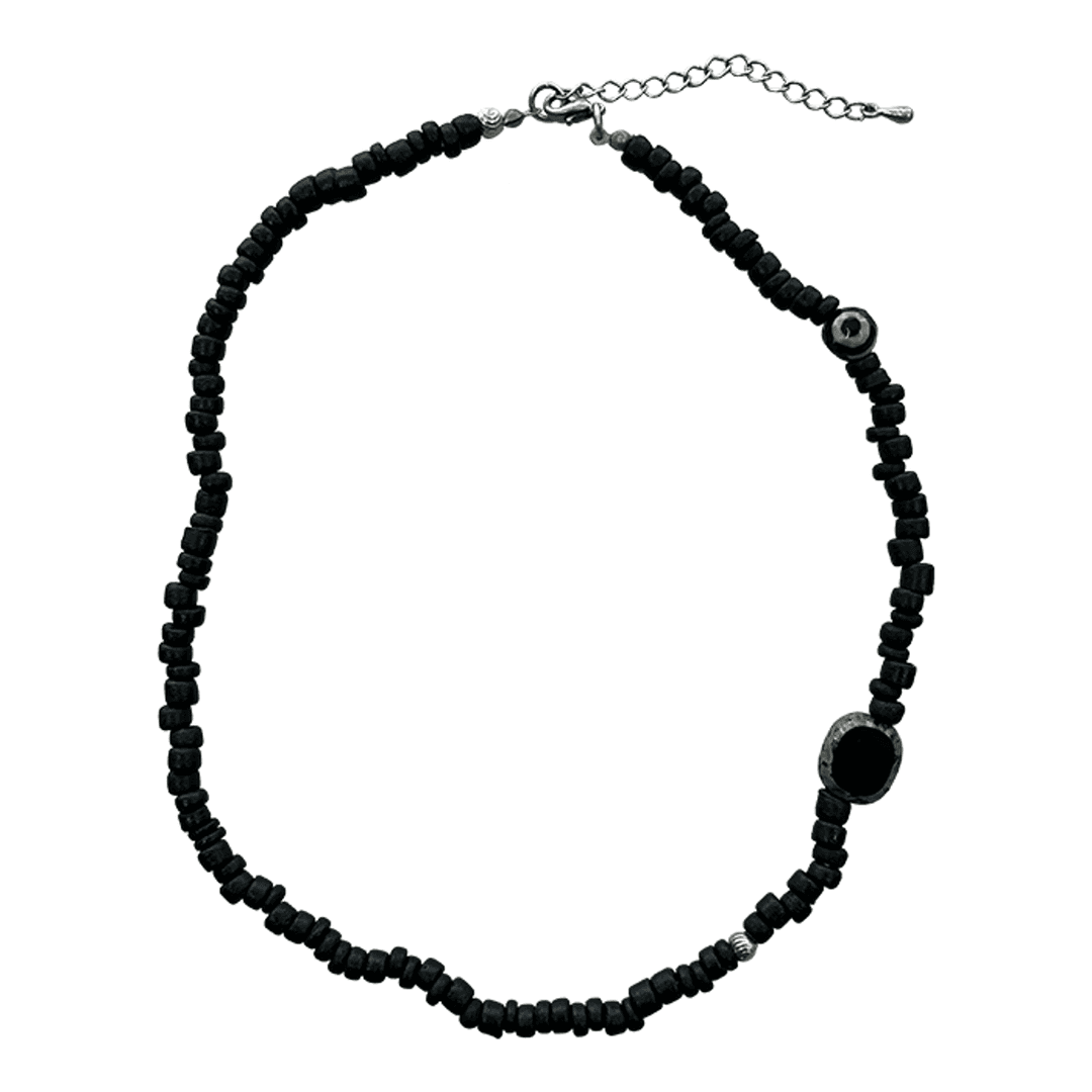 TCM vintage bone necklace (black)