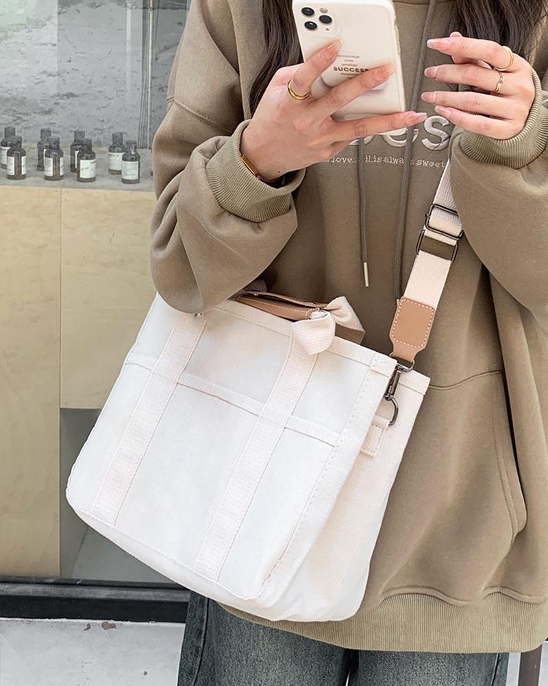 멀티 포켓 캔버스백