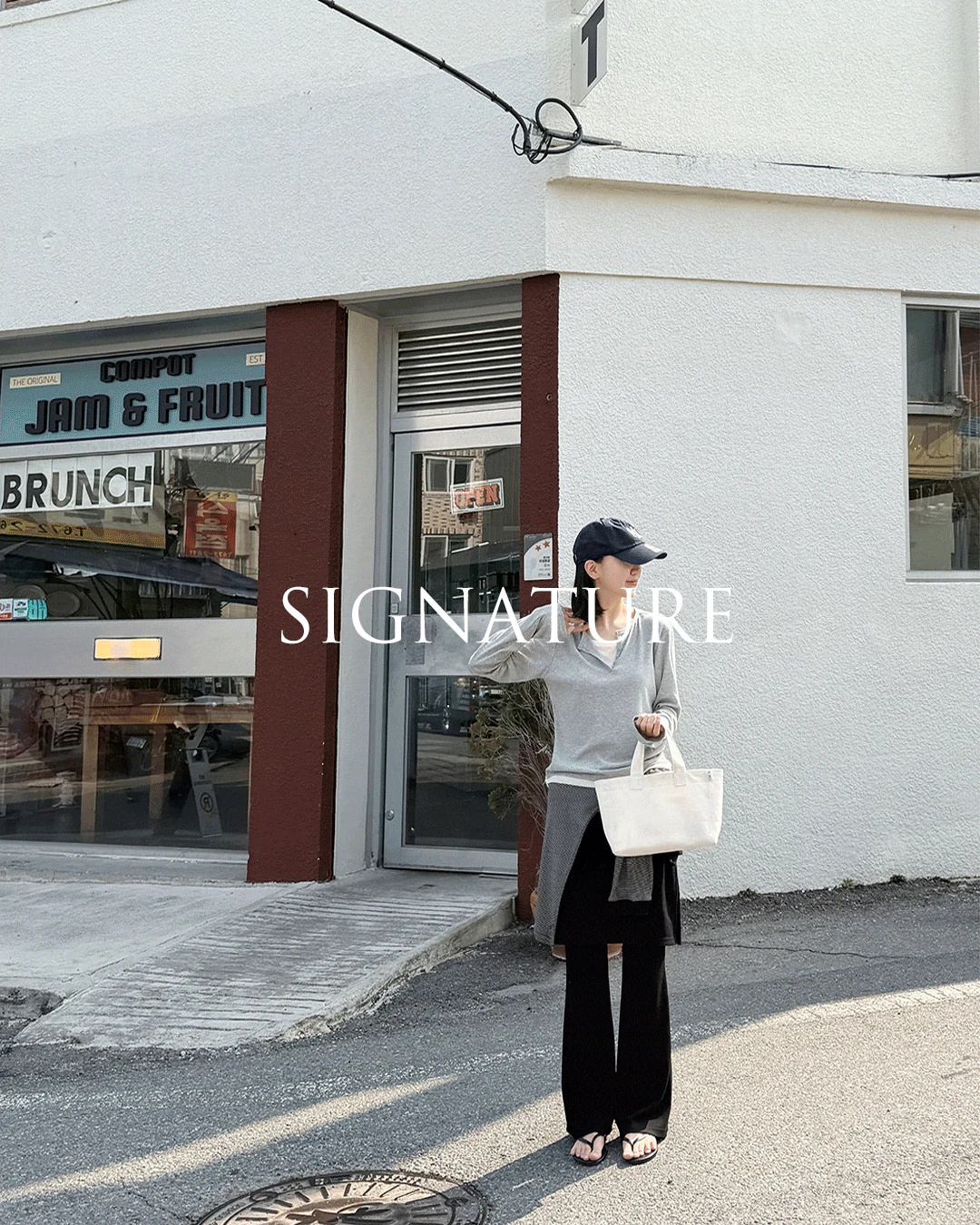 Signature button tee