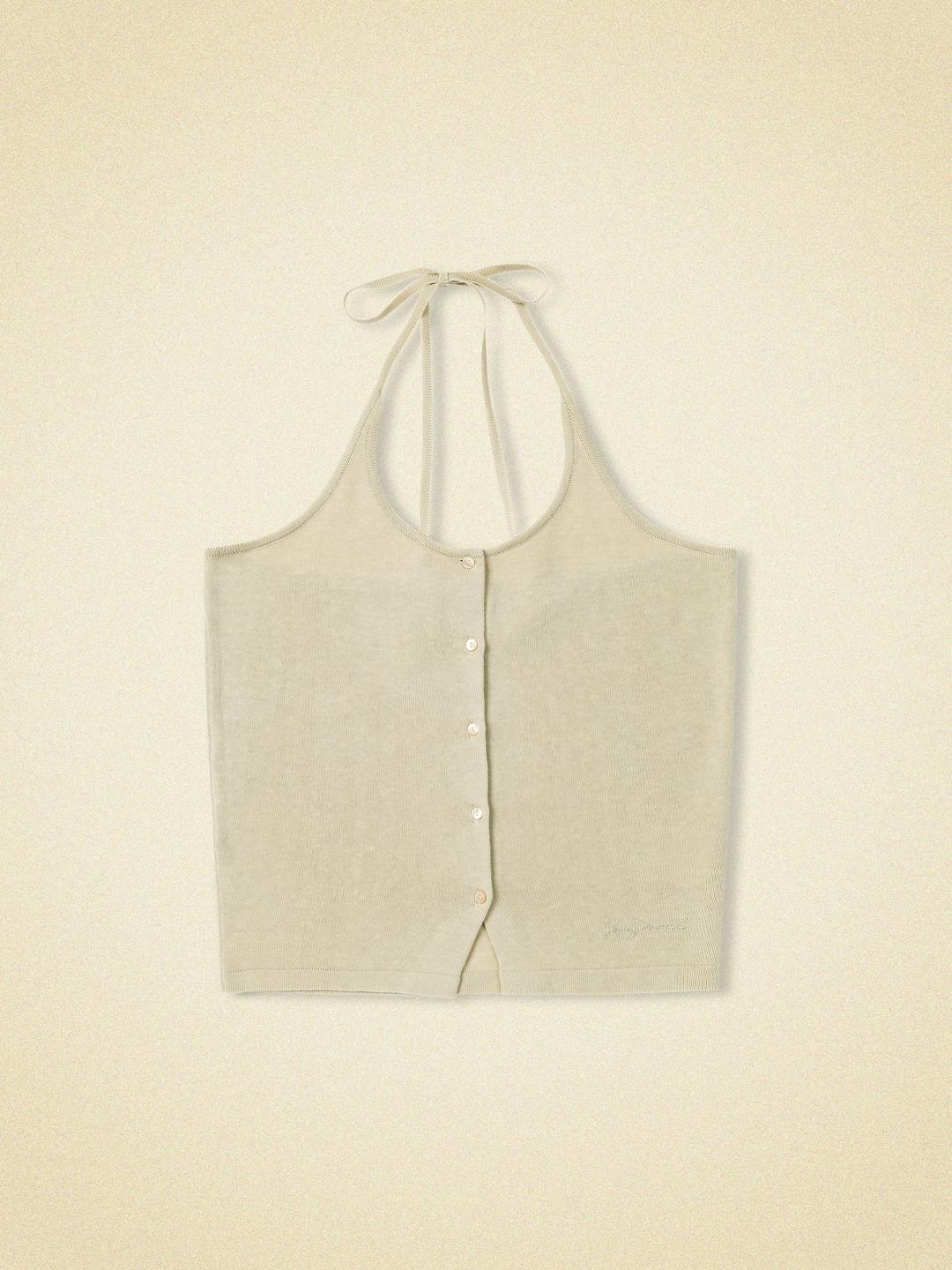 bow sleeveless (ash beige)