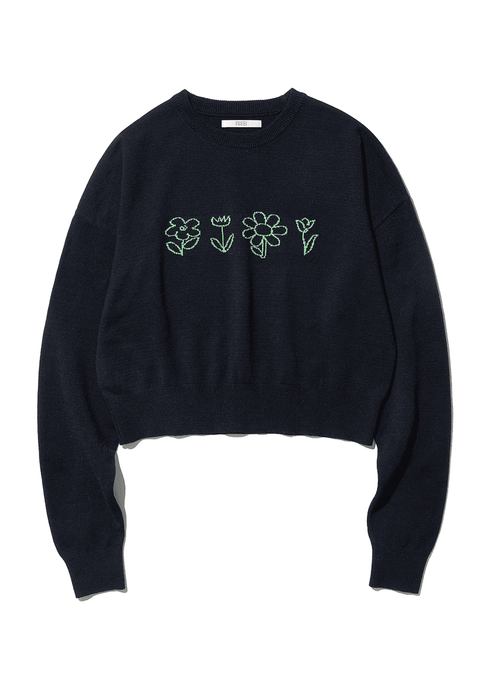 Flower Drawing Knit [NAVY]