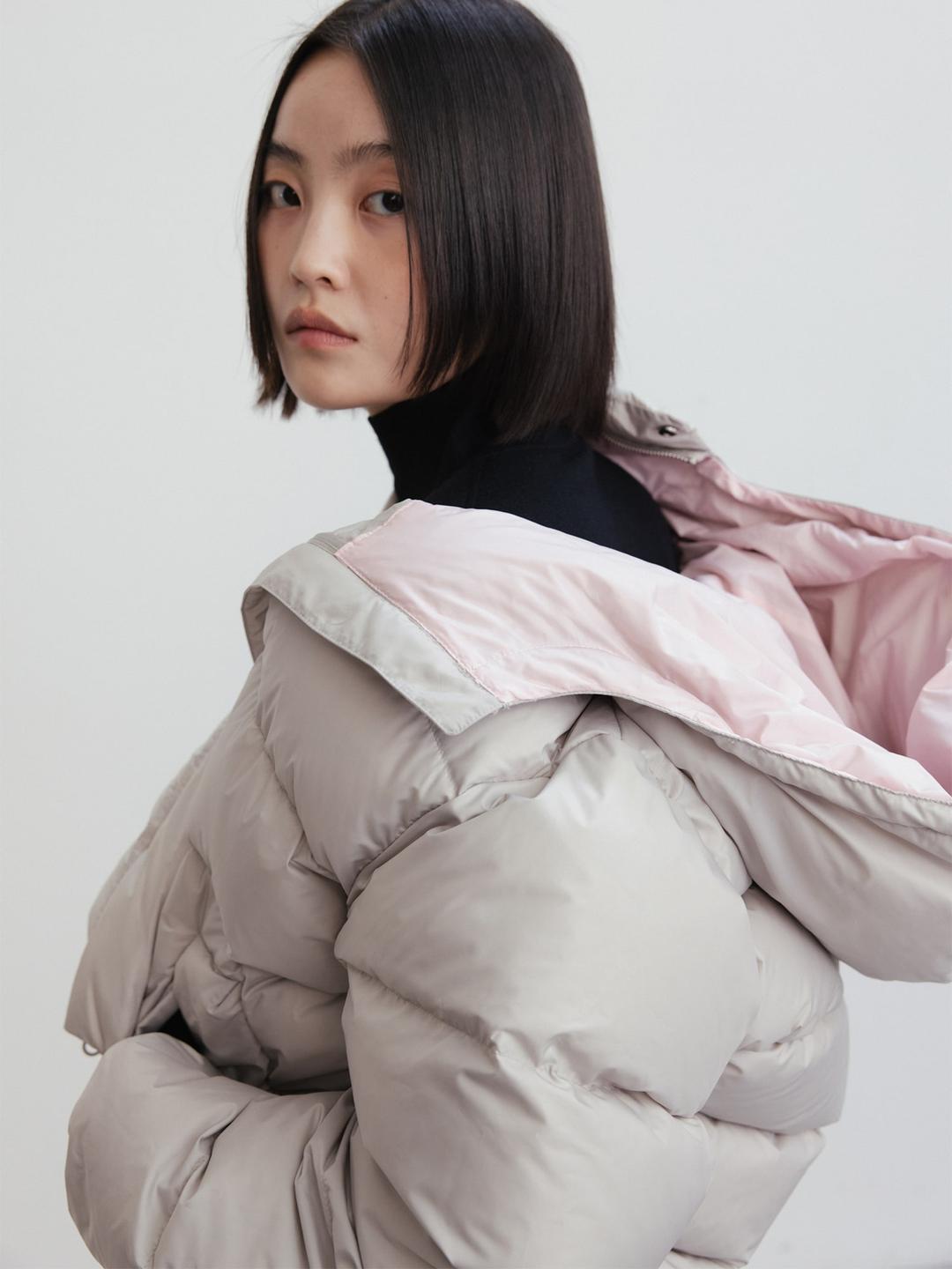 Duck Down Padding Jumper - Light Grey