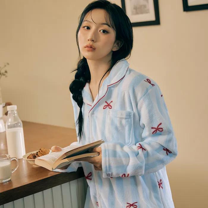 [해원 Pick] 플러피 보니 긴팔 커플 수면 잠옷 세트