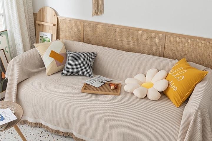 도톰한 와플 소파커버 쇼파덮개 캠핑 테이블보 블랭킷 4size 3colors