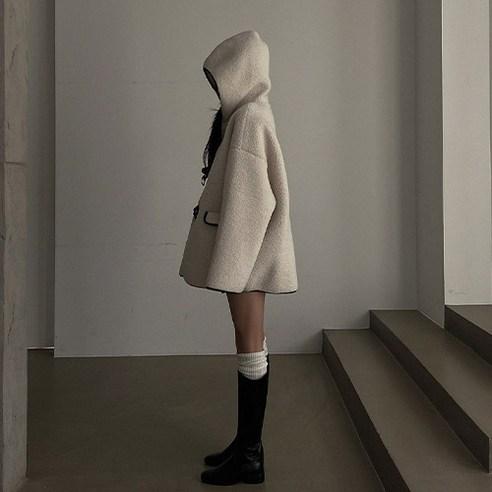 [메이빈스]렐시 뽀글이 후드 무스탕 - 재킷 | 쿠팡