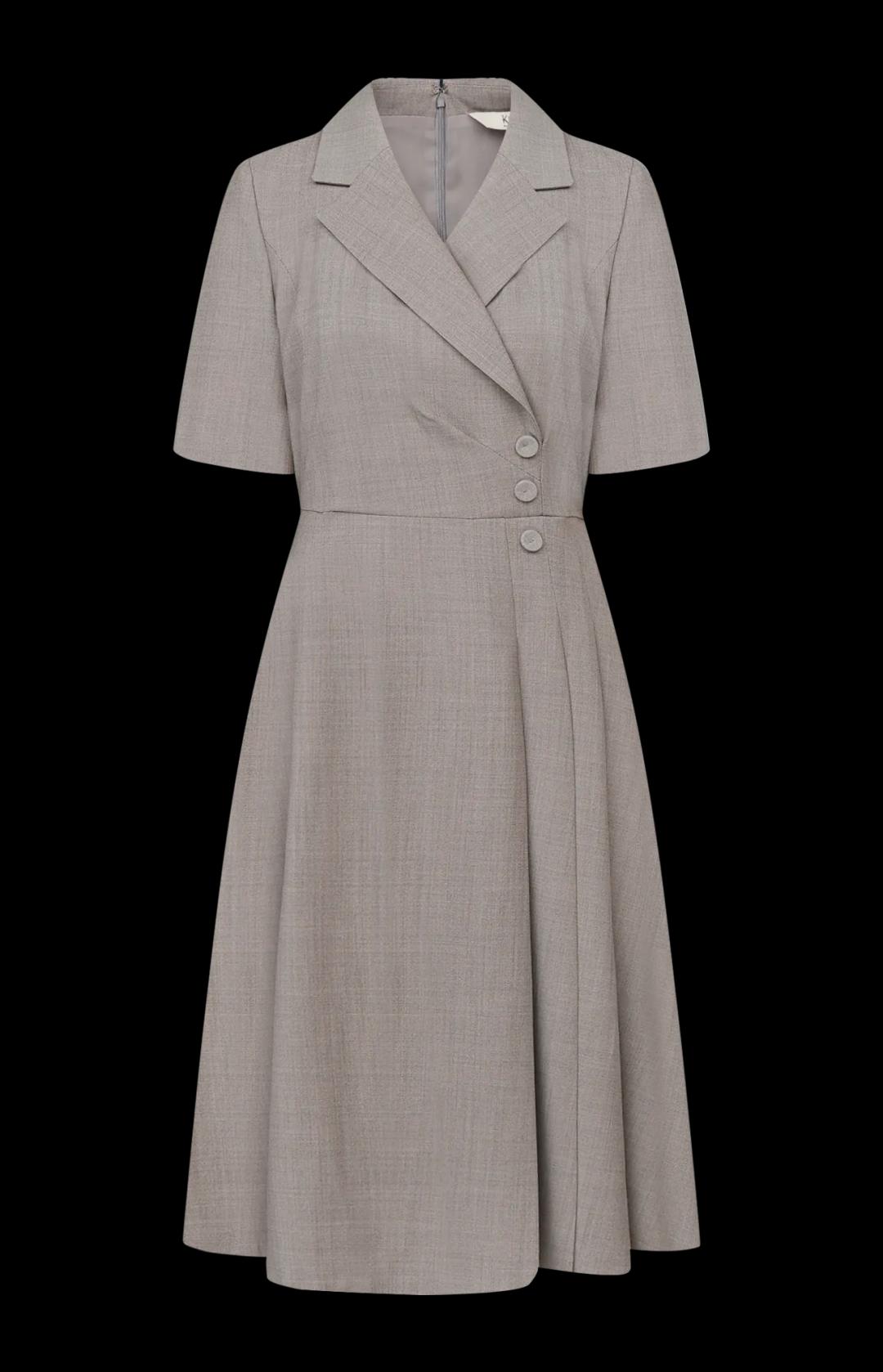 브이넥 버튼 원피스