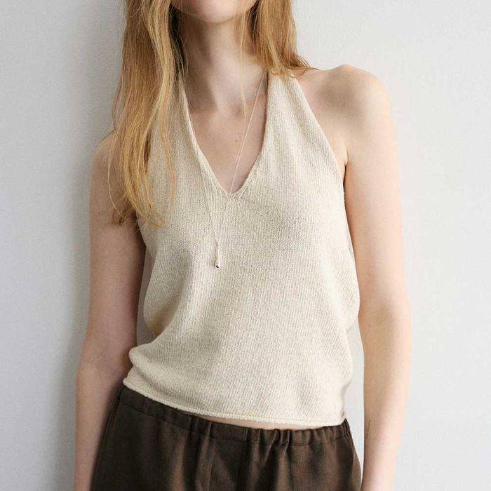 Finesse Halter Neck Knit - Ivory