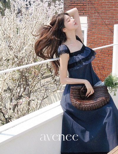 밀크코코아 PRE-SUMMER 7%.Avenee.Ebnie Navy Dress