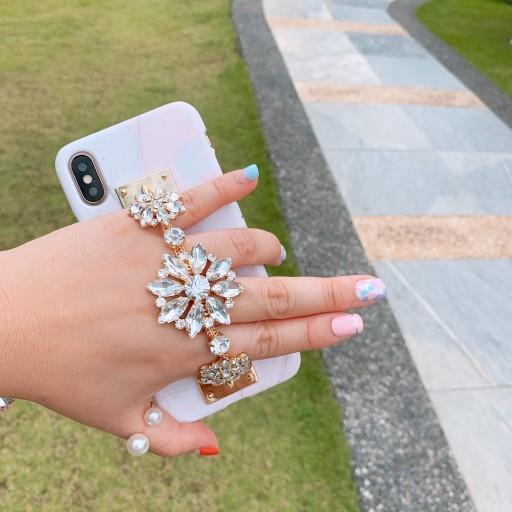 트리플 스트랩 체인 큐빅 선물 추천손잡이 보석 폰케이스