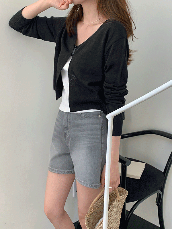 에이머 린넨 투버튼 볼레로 가디건 - cd(3color)