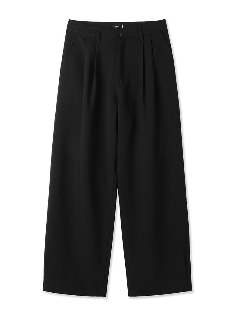 [DOJINOI] POT WIDE SLACKS BLACK