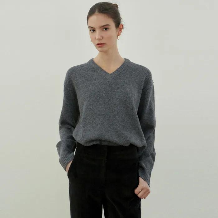 [ESSENTIAL] CLASSICAL SOFT V SWEATER_10 COLOR