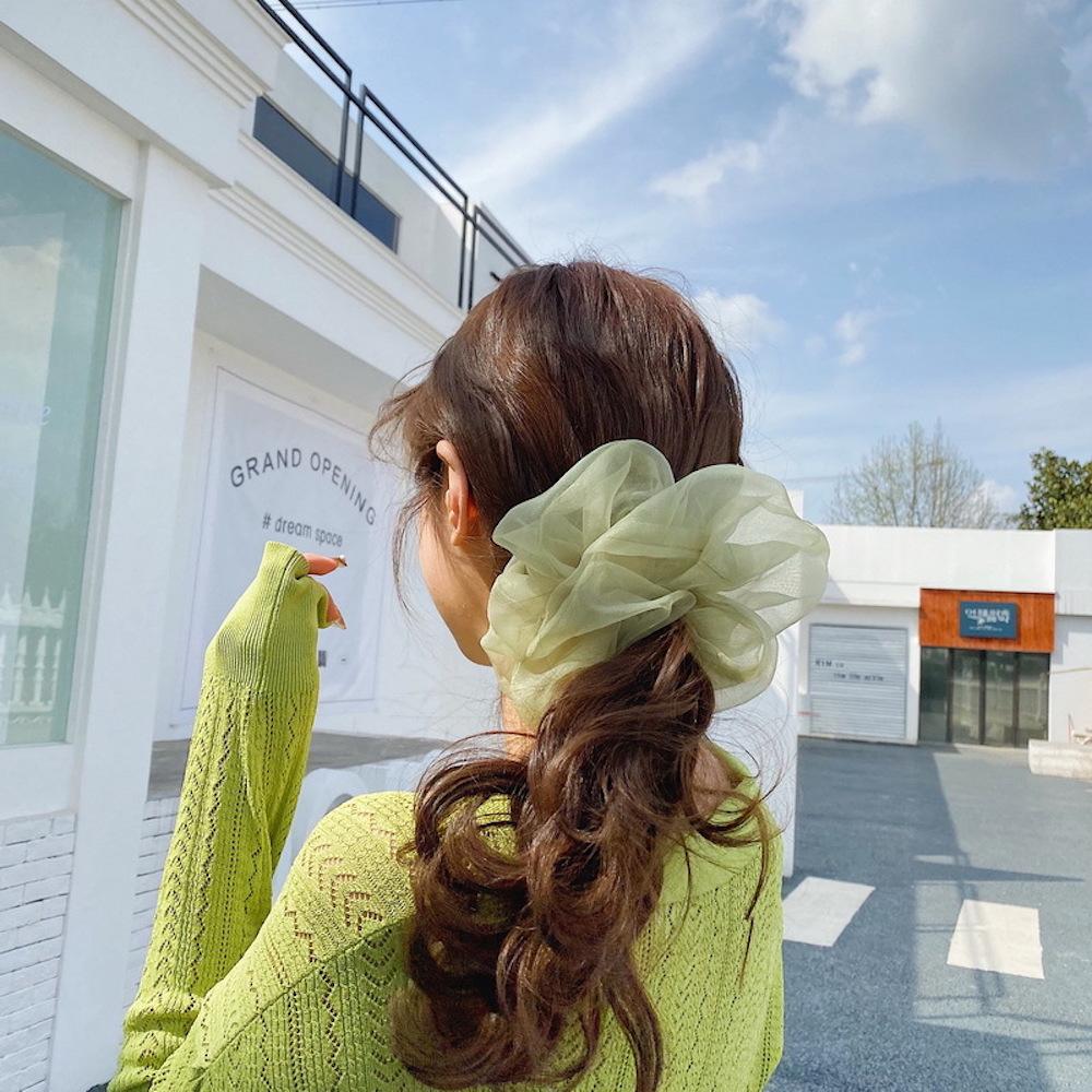 빅사이즈 왕 곱창 밴드 실크 새틴 오간자 스크런치 (25컬러)