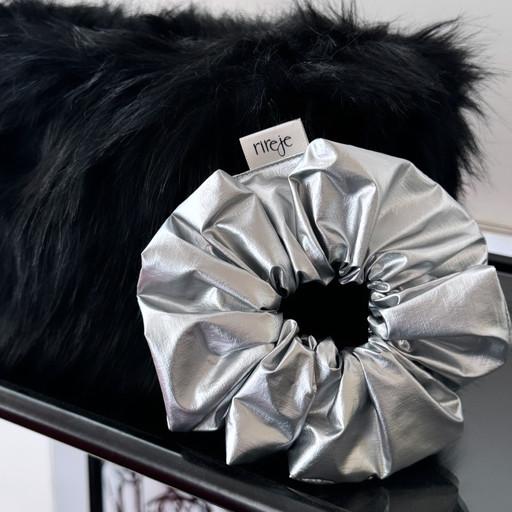 [복수구매할인] 실버 곱창머리끈 빅헤어슈슈