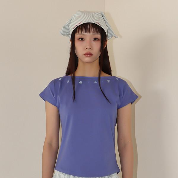 SHELL CAP SLEEVE T (BLUE)