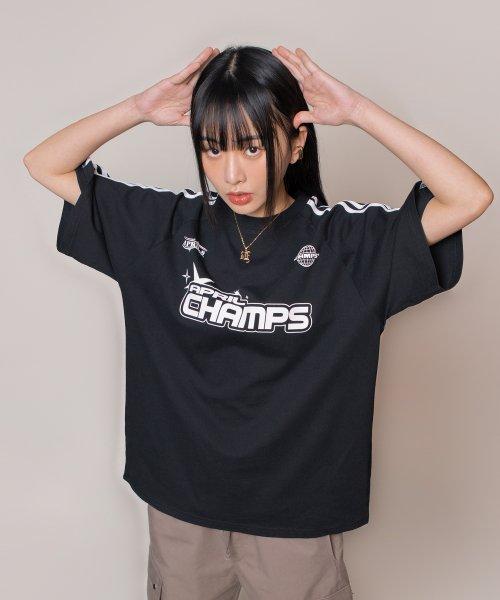 [본챔스X에이프릴에잇] 에이프릴 챔스 오버핏 티셔츠 B23ST10BK