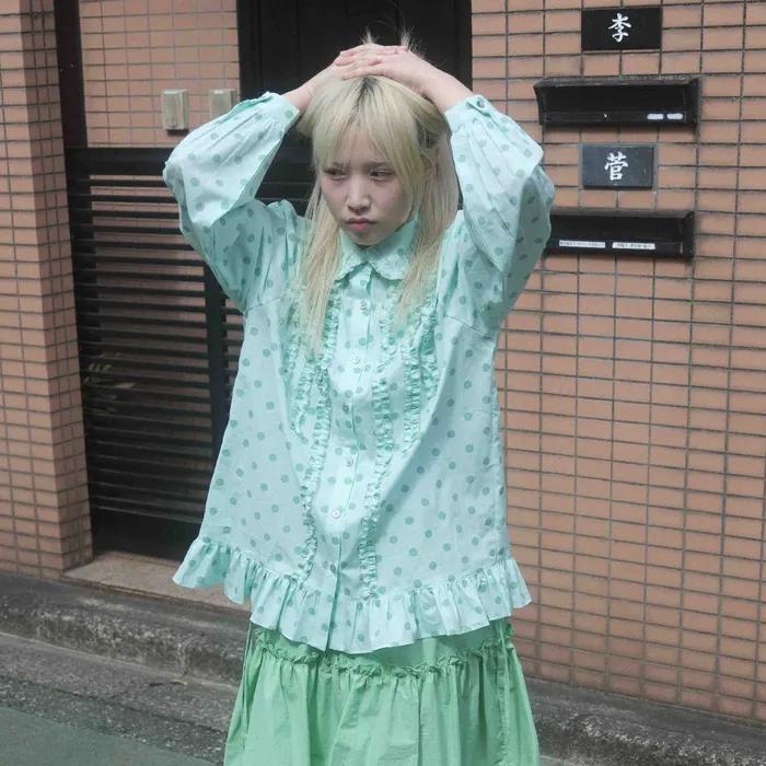 Blair Dot Blouse (mint)