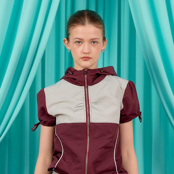 VOLUME NYLON JACKET / wine