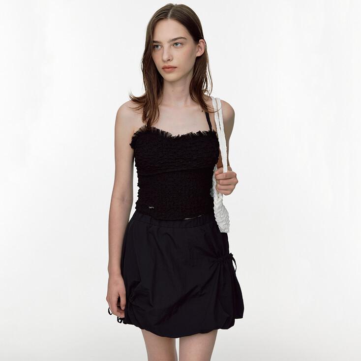 LACE HALTER NECK BUSTIER [BLACK]