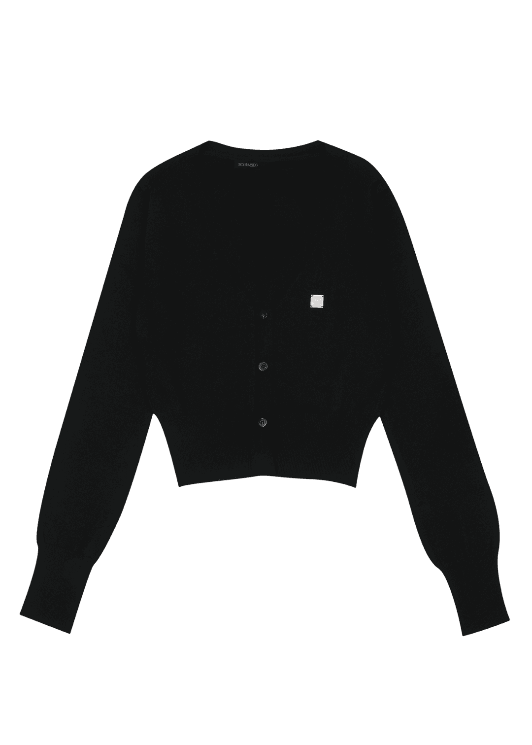 Y SYMBOL LONG SLEEVE CARDIGAN, BLACK