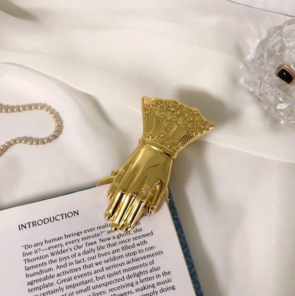 서류집게 손모양 엔틱핸드 페이퍼 클립 금장 문서 책클립