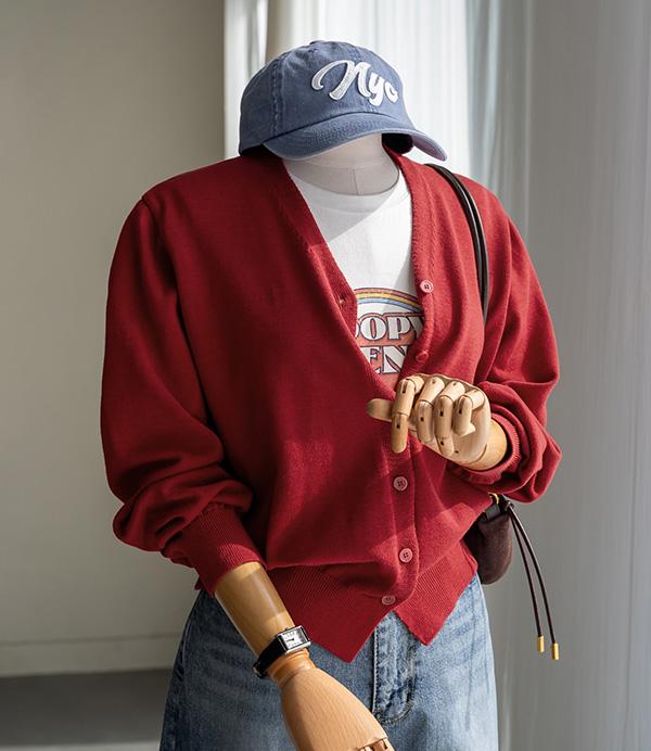 berry V넥 수피마 가디건<span style=font-size:0pt