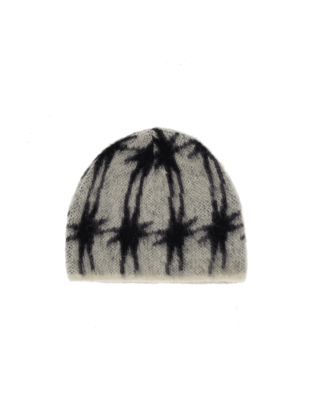 STAR CHECKED ANGORA BEANIE IVORY