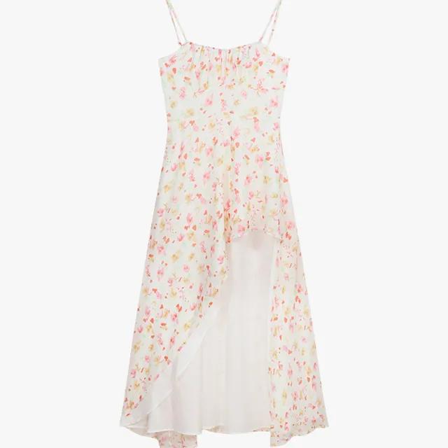 JAS239 플라워 레이어드 언발 뷔스티에 롱 원피스