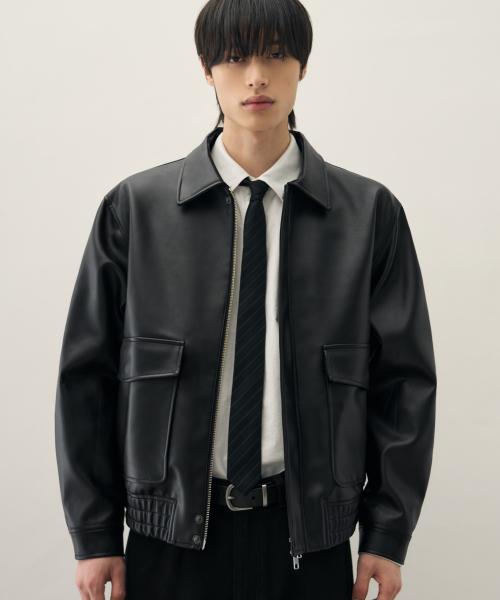 A-2 레더 블루종 자켓 [BLACK]