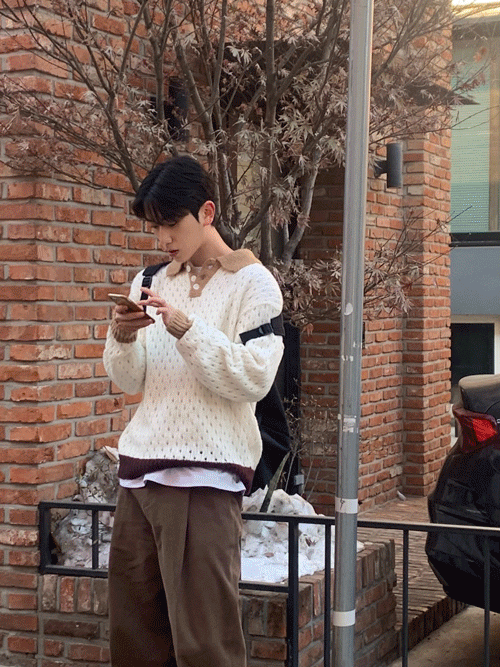 Casual scasi collar knit (3color)