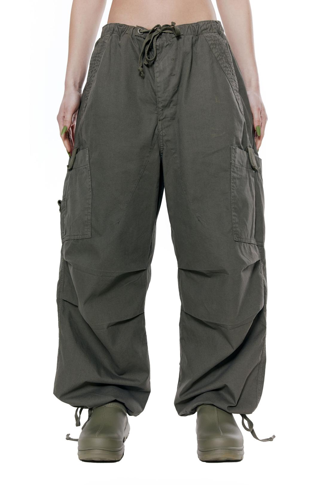 Khaki Parachute Cargo Pants - XS
