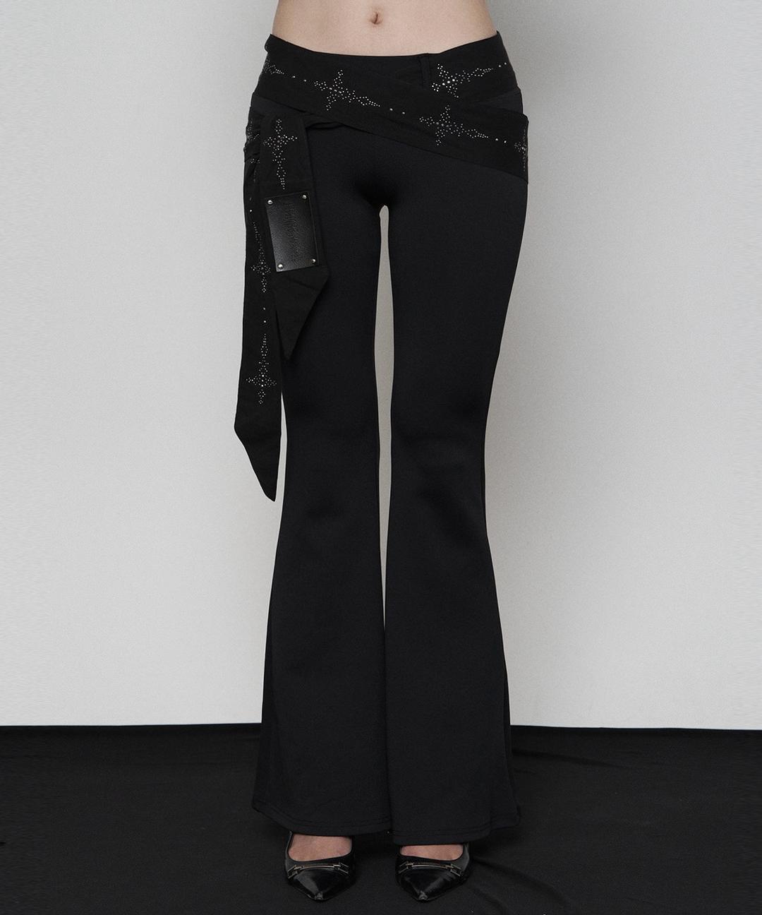 Western Long Belt Leggings Bootcut Pants