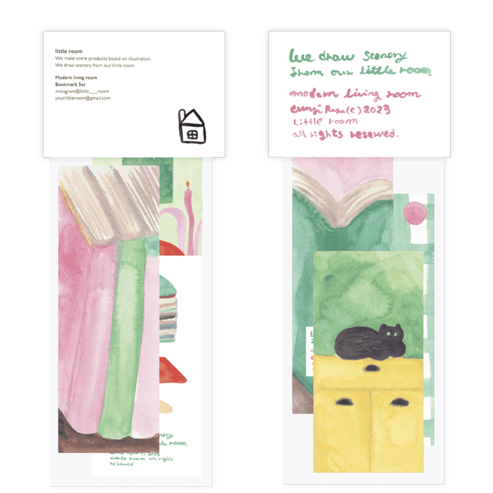 [재입고] [68개의 책갈피] Modern living room Bookmark SET · little room