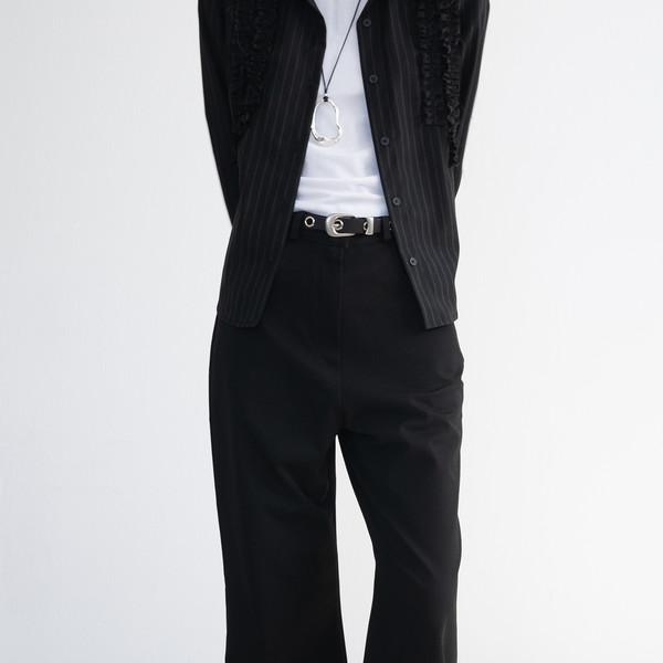 Solid Spandex Bootcut Pants (Black/2size)