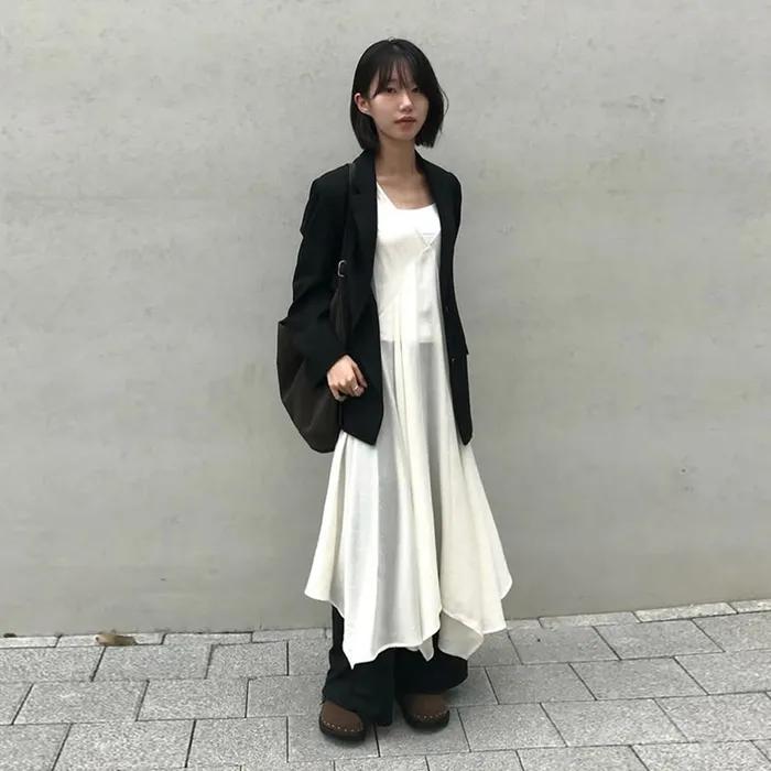 See-Through Flare Layered One-Piece_IVORY