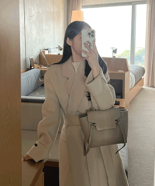 [울90]리엘 슬릿 핸드메이드 롱 코트ct (5color)[겨울아우터/겨울자켓/울자켓/울코트/겨울/롱코트]