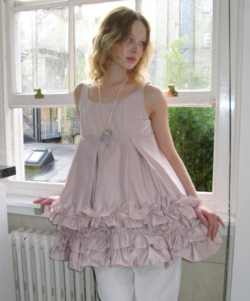 Frill Sleeveless Dress (Pink)