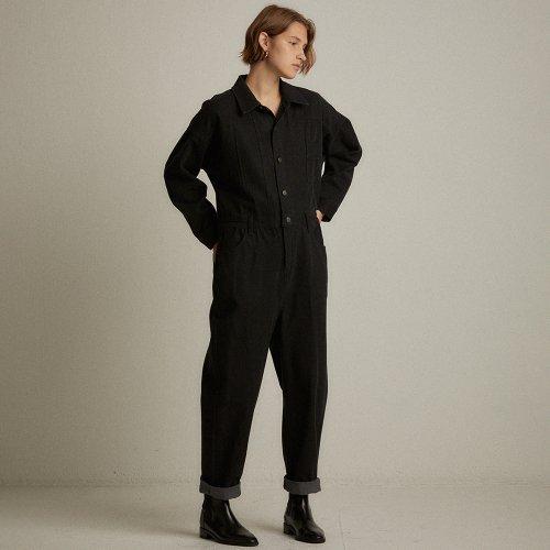 Oversized denim jumpsuit (charcoal)