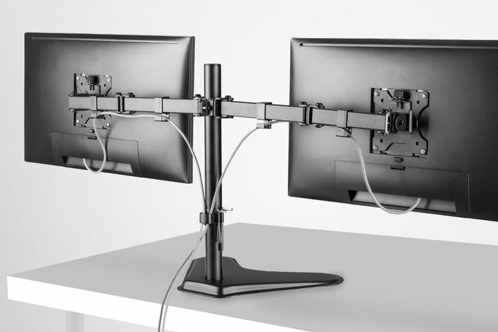 벽 밀착 3단 폴 듀얼 모니터암 스탠드 거치대 APL-T024