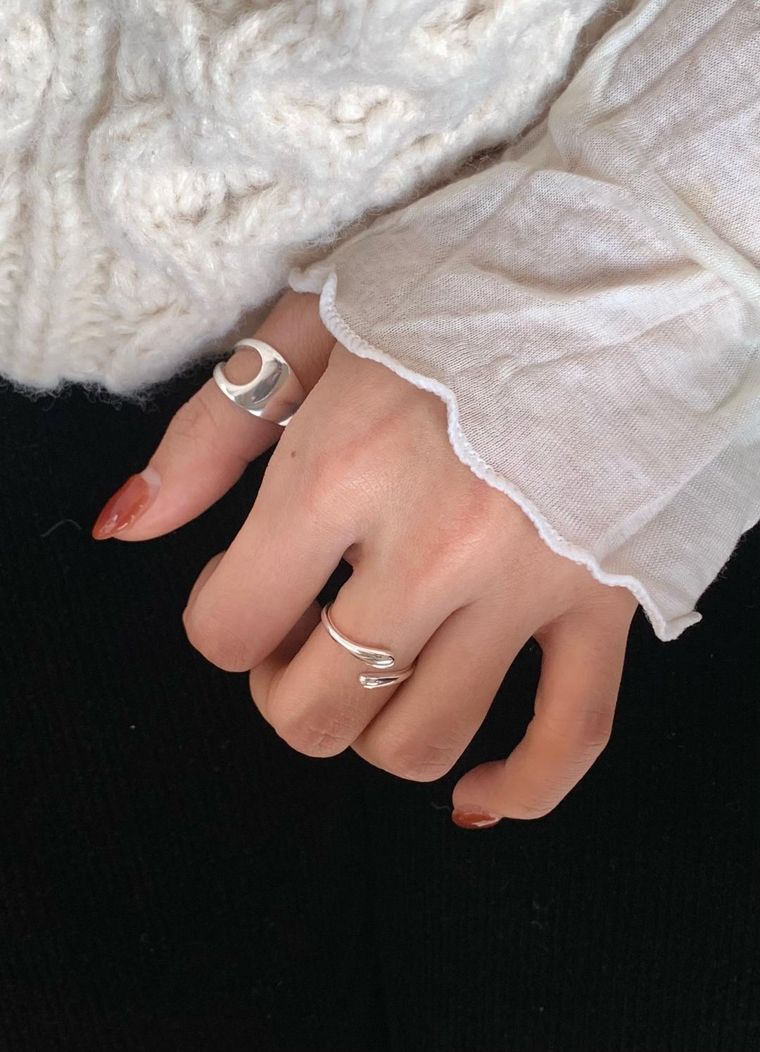 (silver925) Fluid line open ring