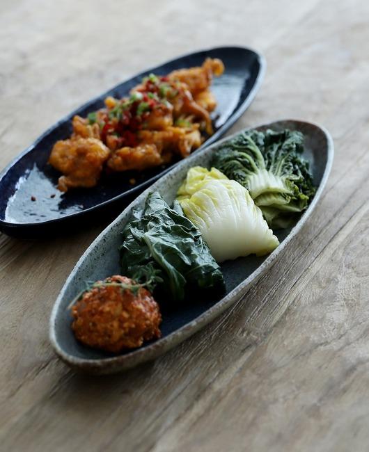 긴 보트 접시 (2color)