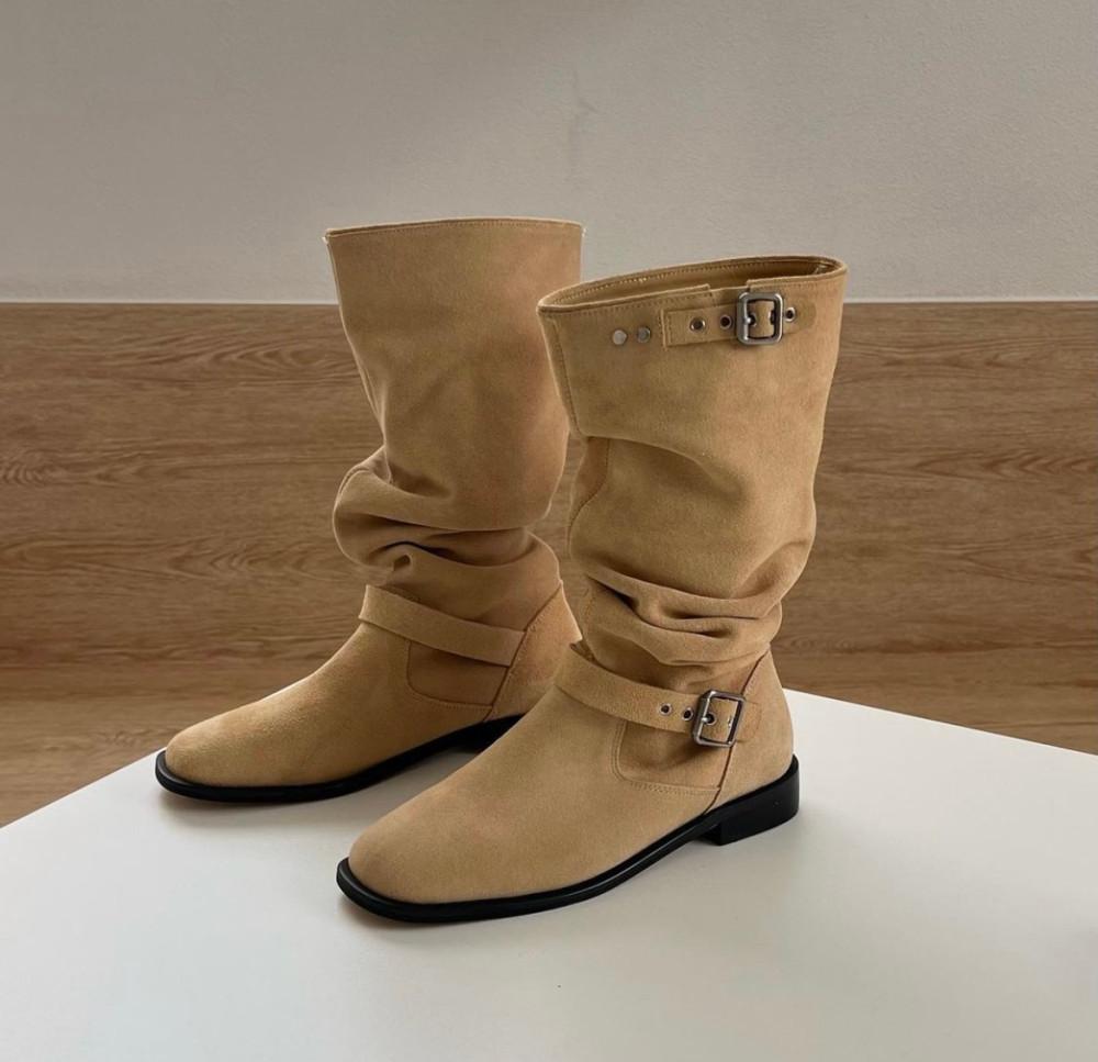 [2.5cm] 피넛 스웨이드 소가죽 부츠 3colors