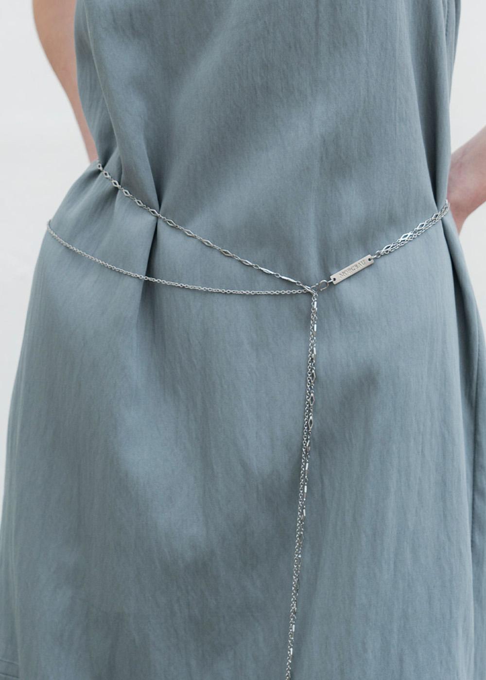 Morceau Two Strap Chain Belt (Silver)