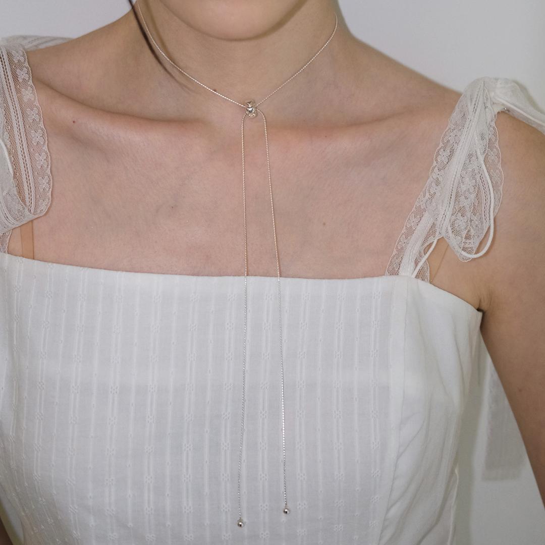 circle heart ribbon necklace