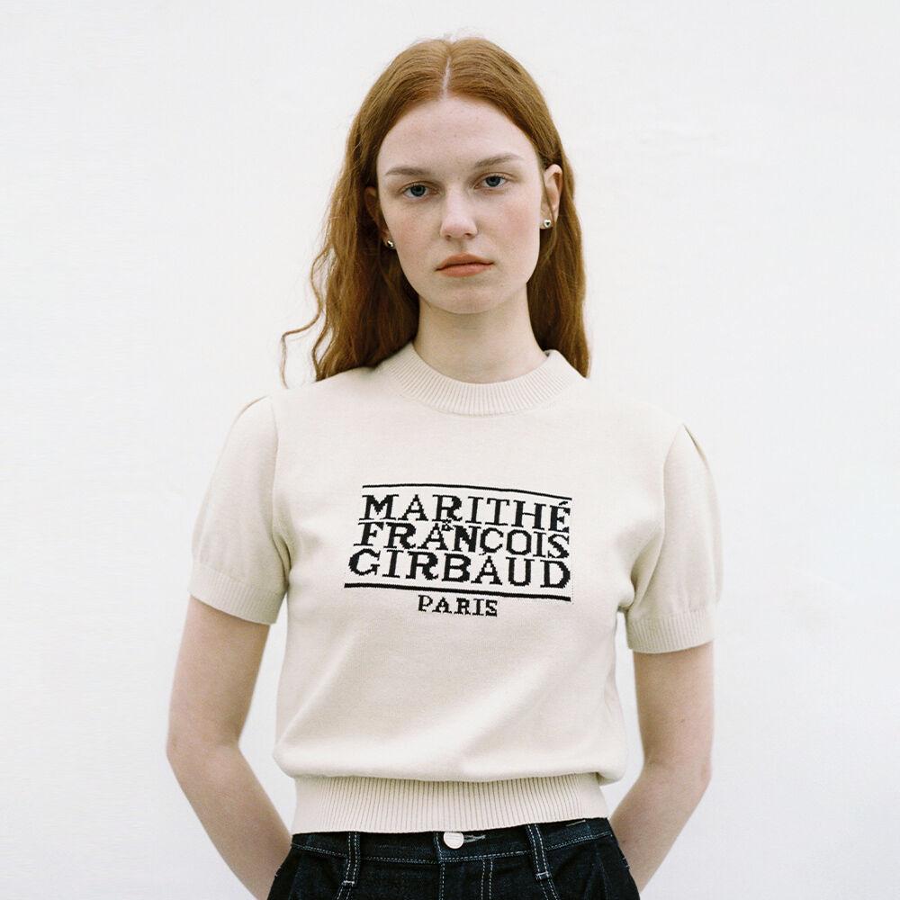 W CLASSIC LOGO HALF KNIT ivory